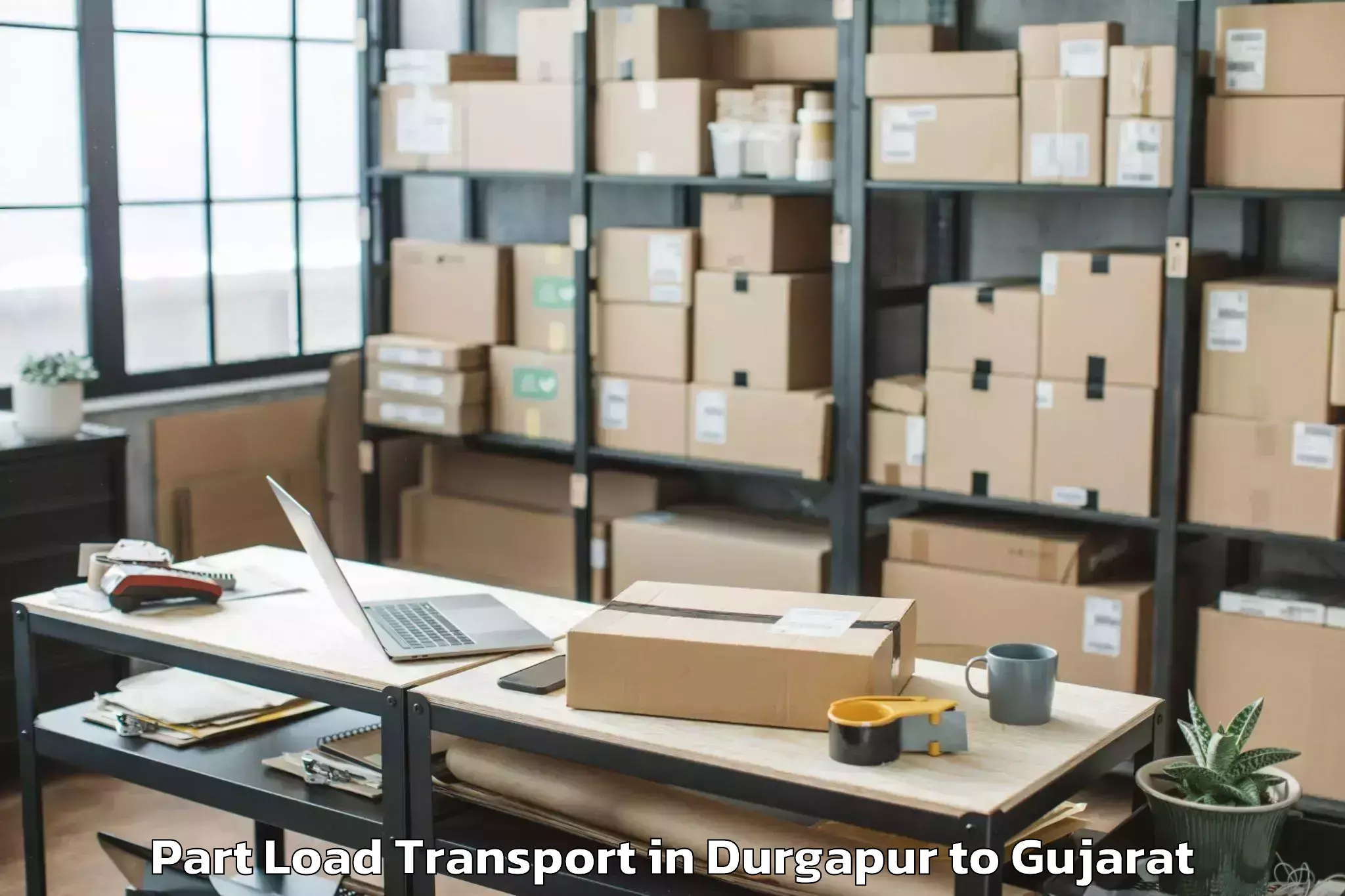 Affordable Durgapur to Keshod Airport Ixk Part Load Transport